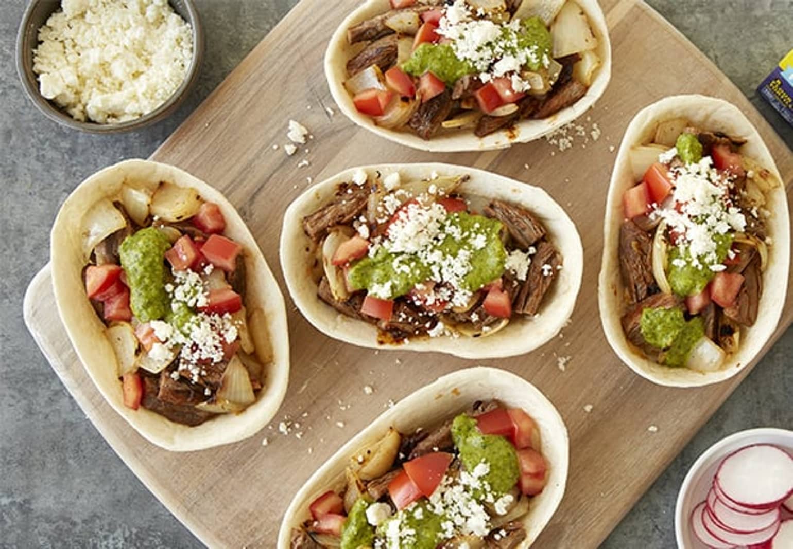 Grilled Steak Tacos with Green Chile Chimichurri